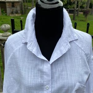 White Linen Blouse/Tunic by Liu Yuan